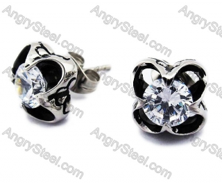 Stainless Steel Zircon Stone Earrings - KJE170010