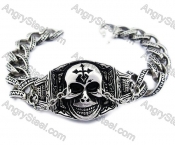 Stainless Steel Nose Chain Skull Bracelet - KJB200085