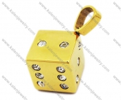 Stainless Steel Gold Dice Pendant Inlay Zircon- KJP190076