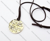 Tan Leather Necklace - KJN050008