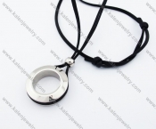 Black Leather Necklaces - KJN050011