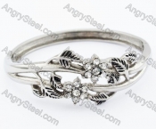 Two Casting Inlay Zircon Stones Flowers Bangles - KJB200087