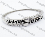 Stainless Steel Zircon Stones Bangle - KJB200091