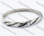 Stainless Steel Zircon Stone Bangle - KJB200093