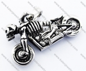 Stainless Steel Skull Motorcycle Pendant - KJP300019