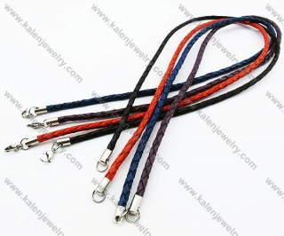 Leather Necklaces with Steel Accessories - KJN050029