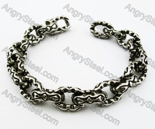 Stainless Steel Old Rusty Prison Chain Bracelet - KJB200100