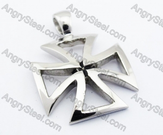 Stainless Steel Hollow German WWII Iron Cross Pendant - KJP010078