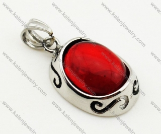 Stainless Steel Red  Agate Bead Pendant - KJP090310