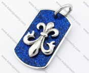 Stainless Steel Blue Iris Tag Pendant - KJP090339