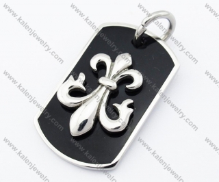 Stainless Steel Black Iris Tag Pendant - KJP090340