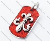 Stainless Steel Red Iris Tag Pendant - KJP090341