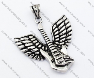 Stainless Steel Wings Guitar Pendant - KJP090406