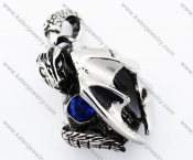 Stainless Steel Blue Stone Fiery Dragon Pendant - KJP090421