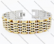 Stainless Steel Gold Watch Chain Bracelet - KJB190014