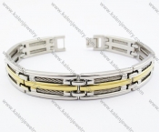 Stainless Steel Gold Plated & Wire Bracelet - KJB190025