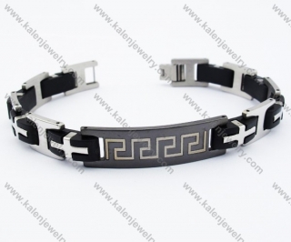 Stainless Steel Rubber Black Plating Bracelet - KJB190043