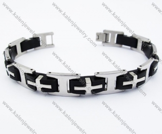 Stainless Steel Black Rubber Bracelet - KJB190060