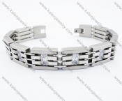 Stainless Steel Inlay CZ Stone Bracelets - KJB190064