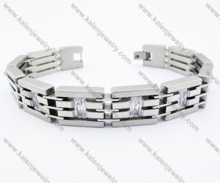 Stainless Steel Inlay CZ Stone Bracelets - KJB190064