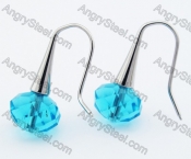 Stainless Steel Light Blue Stone Earrings - KJE320003