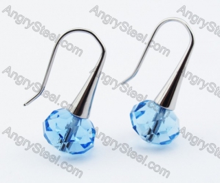 Stainless Steel Blue Stone Earrings - KJE320004