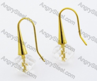 Stainless Steel Stone Earrings - KJE320009