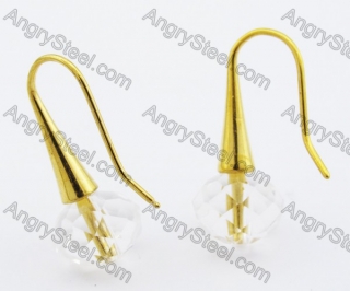 Stainless Steel Stone Earrings - KJE320010