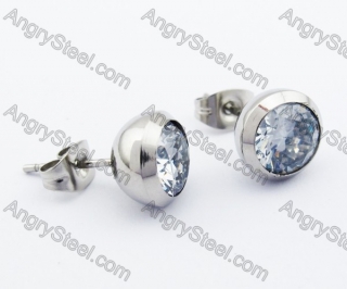 Stainless Steel Inlay Zircon Earrings - KJE320022