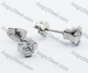 Stainless Steel Inlay Zircon Earrings - KJE320026