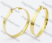 Gold Stainless Steel Cutting Earrings - KJE320027