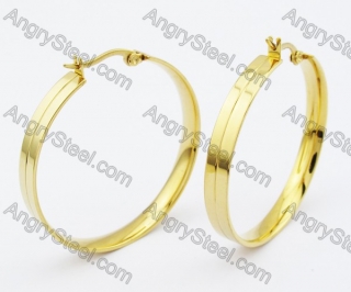 Gold Stainless Steel Cutting Earrings - KJE320027