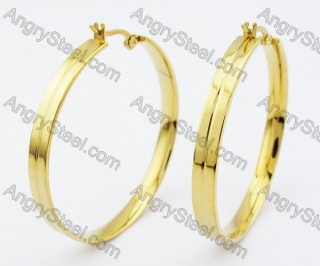 Gold Stainless Steel Cutting Earrings - KJE320028