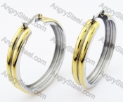 Gold Stainless Steel Cutting Earrings - KJE320030