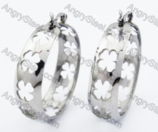 Stainless Steel Clover Earrings - KJE320044