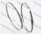 Stainless Steel Stone Earrings - KJE320056