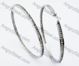 Stainless Steel Stone Earrings - KJE320056