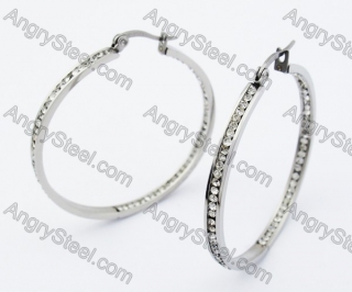 Stainless Steel Stone Earrings - KJE320057