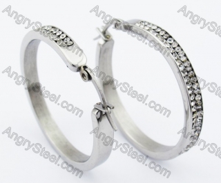 Stainless Steel Stone Earrings - KJE320058