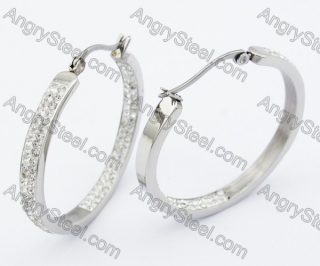 Stainless Steel Stone Earrings - KJE320059