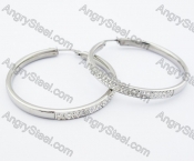 Stainless Steel Stone Earrings - KJE320065