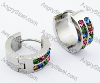 316 Stainless Steel Colourful CNC Stone Earrings - KJE320080