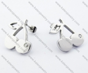 316L Stainless Steel Cherry Earrings with 1 Clear Stone - KJE050736