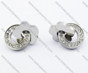 Stainless Steel Stone Earrings - KJE050737