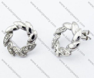 Stainless steel Inlay Stones Ear Stud / Ear Nail - KJE050772