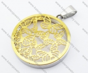 Stainless Steel Gold Plating Round Pendant - KJP051072