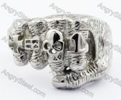 Stainless Steel Skull Fist Ring - KJR330015