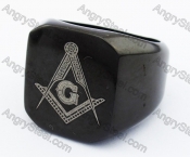 Black Plating Stainless Steel Freemason / Masonic Ring - KJR330024