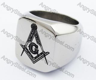 Stainless Steel Freemason / Masonic Ring - KJR330025