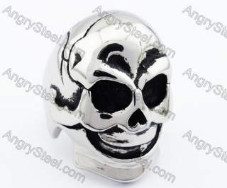 Stainless Steel Clown Skull Ring - KJR330040